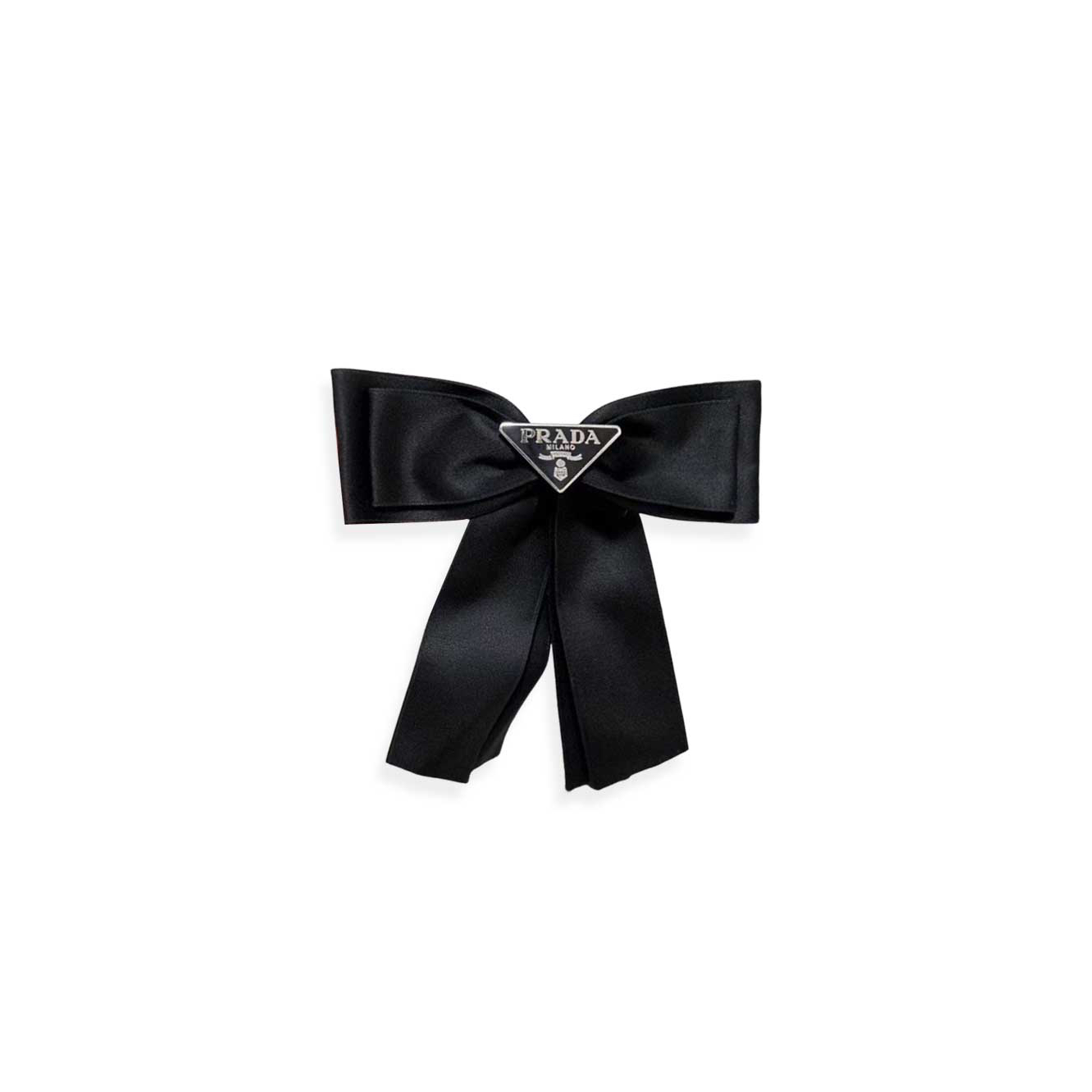 PRADA RE-NYLON BOW HAIR CLIP BLACK 